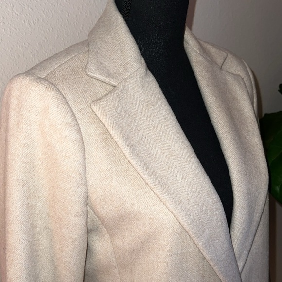 Ralph Lauren Women’s Cream Wool Blend Dress Coat Overcoat Single Breasted 8 - Picture 4 of 16